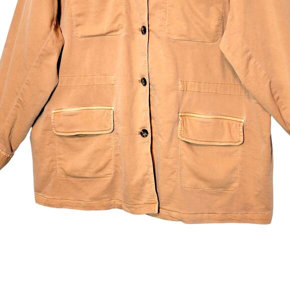 J. Jill Anorak Utility Jacket Button Front Drawstring Waist Tan 3X Chic Casual - Picture 8 of 16